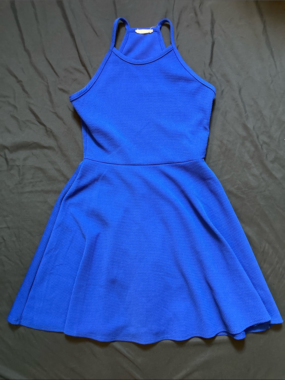 Olivia Rae Blue Halter Mini Dress Fit and Flare Size Medium